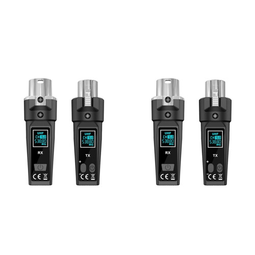 2X UHF Wireless Microphone Converter Adapter XLR Transmitter and Recei