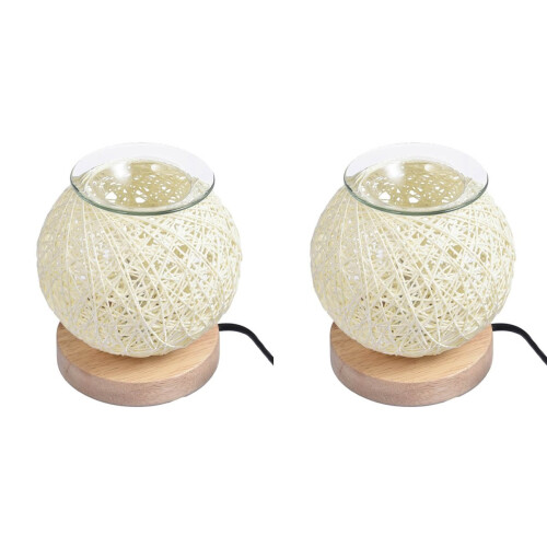 2X Aroma Electric Wax MeltBurner 3D Lamp Αιθέριο Έλαιο Καυστήρα Φως Ar