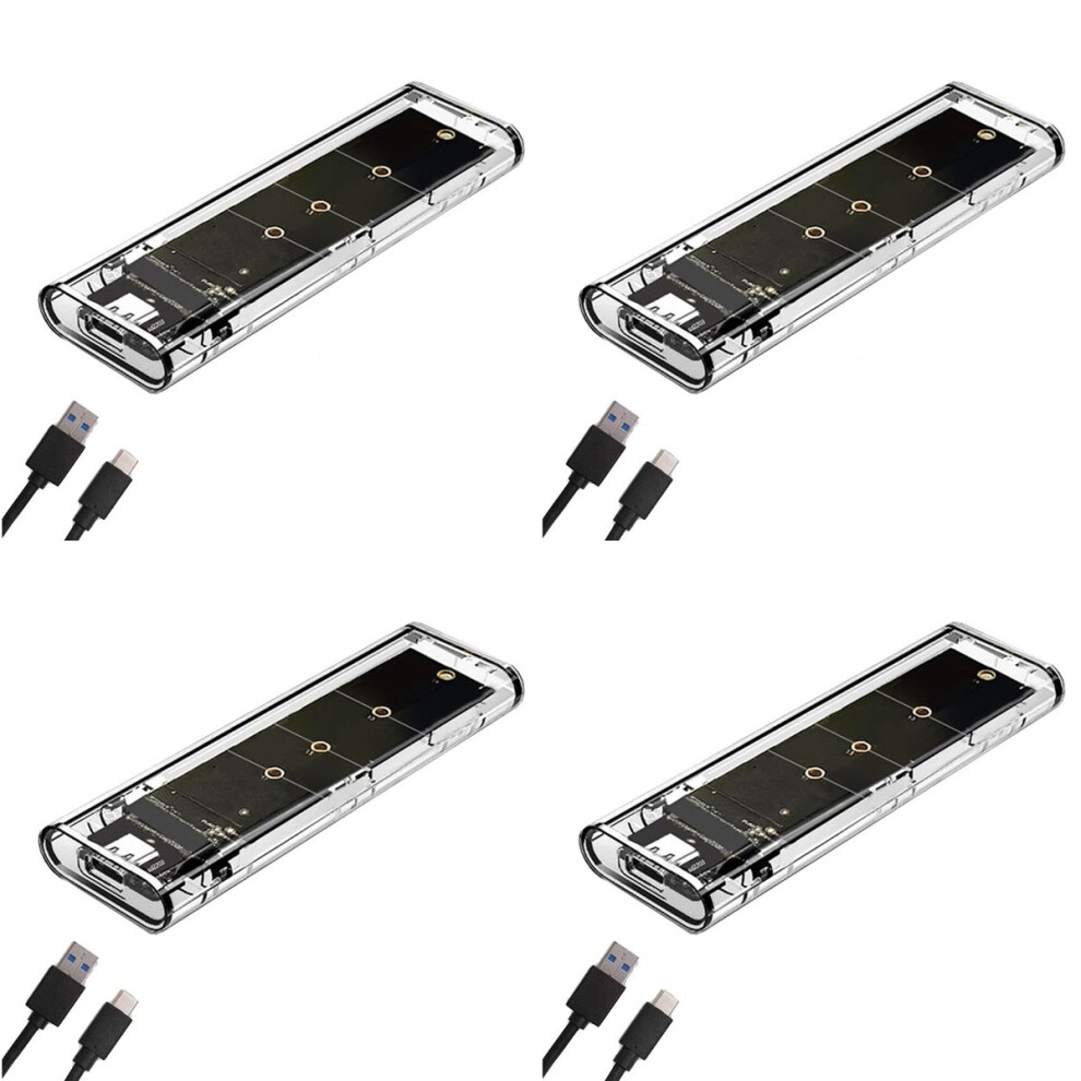 4X M.2 Ngff Dual Protocol Ssd Case Clear Usb Typec 10Gbps Pci-E M2 Tra 4851296918557