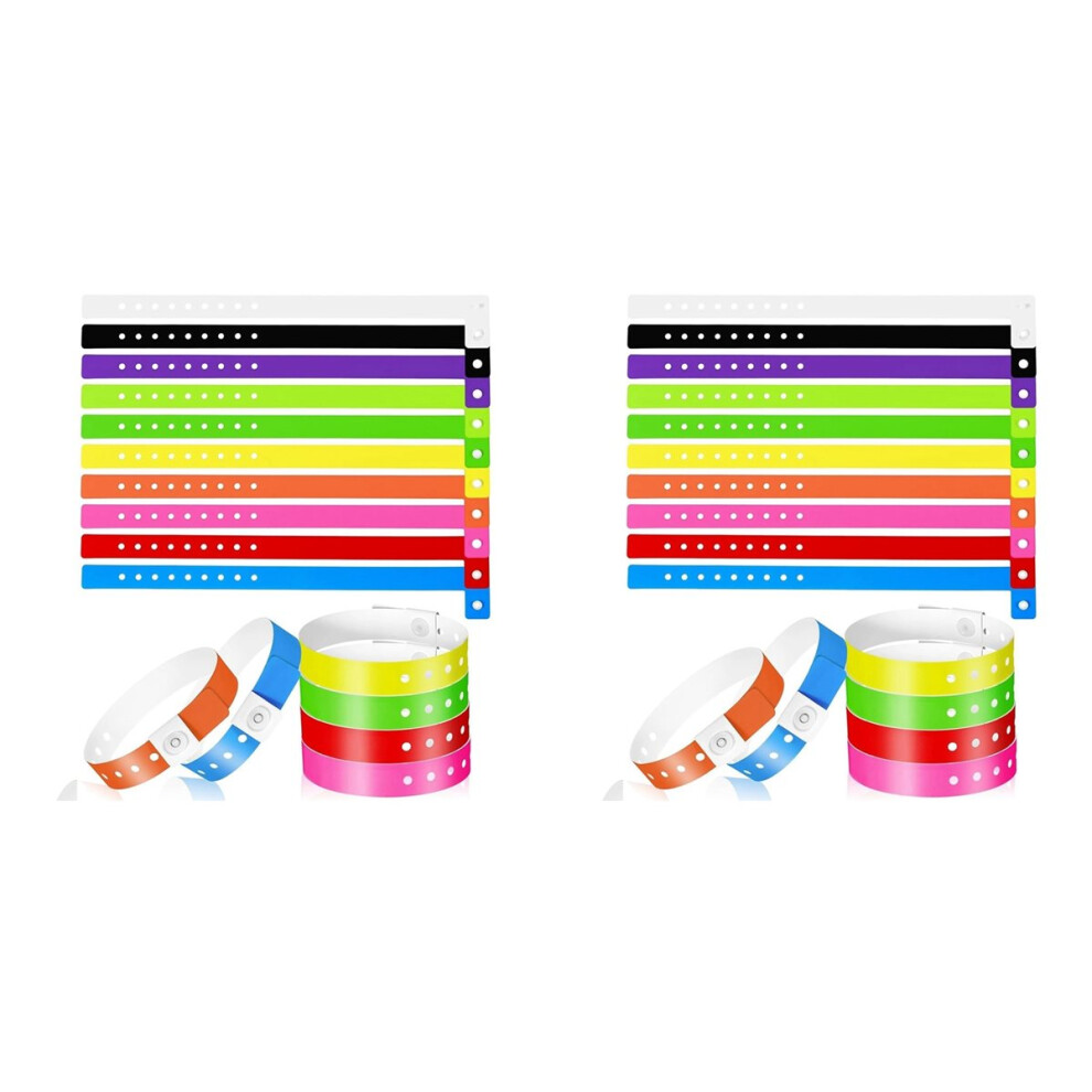 120 Pcs Vinyl Wristband In 10 Colors, Plastic Wristbands For Events, N 4851296918281