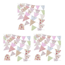 3X 40Ft Fabric Bunting, 42Pcs Outdoor Bunting Banner,Floral Vintage Co