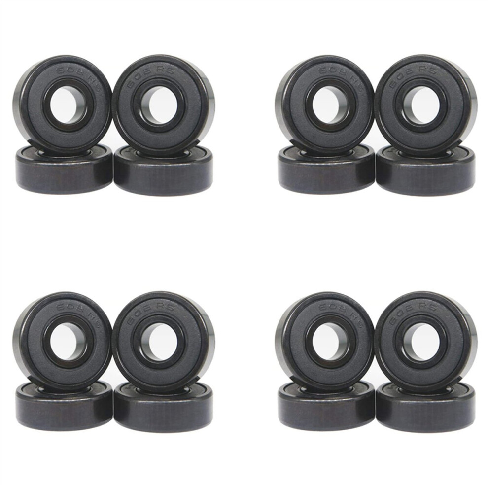 Photos - Climbing Gear 16x High-Speed 608RS Hybrid Black Ceramic Bearings Skateboard Plastic