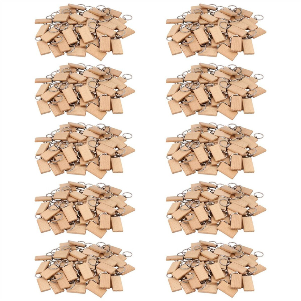 500 Blank Wooden Keychain Rectangular Engraving Key Id Can Be Engraved 4851296925876