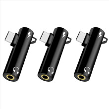 3X Type-C Audio Adapter Hook Call Music Charging 2-In-1 3.5mm Round Ho
