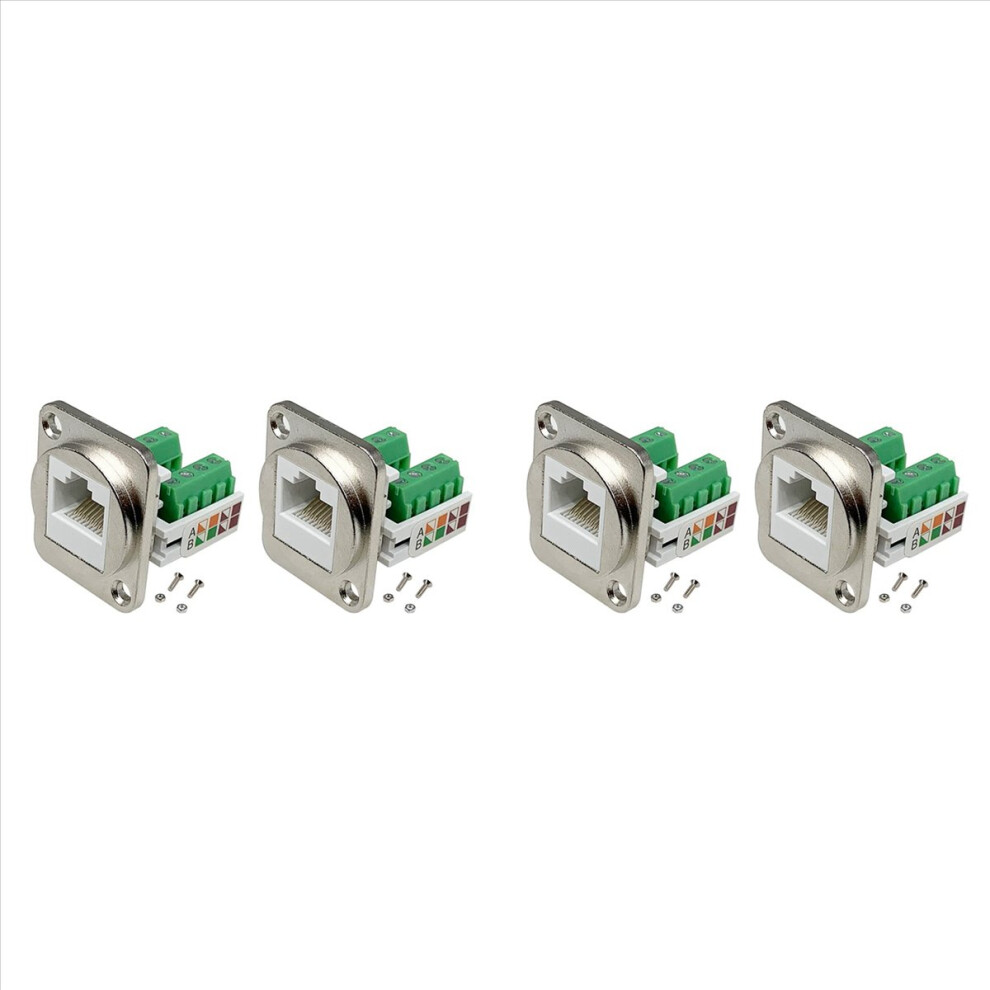 4Pcs Rj45 Panel Mount Screw Terminal Adapter, Rj45/8P8c Female Connect 4851296922257