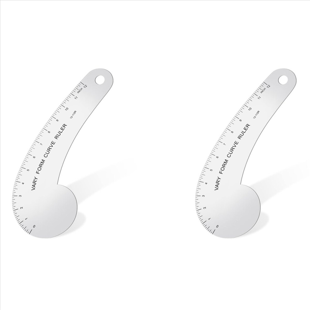 2X Vary Form Curve Ruler 12Inch Solid Metal French Hip For Measuring S 4851296930962
