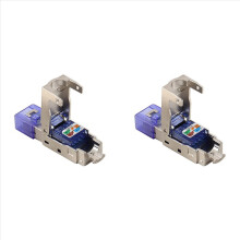 2x CAT8 RJ45-connectorstekker zonder krimptang, 40 Gbps, 50 µm, zinklegering