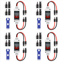 4X Solar Panel Disconnect Switch, 63A DC 1000V Breaker Box PV Switch w