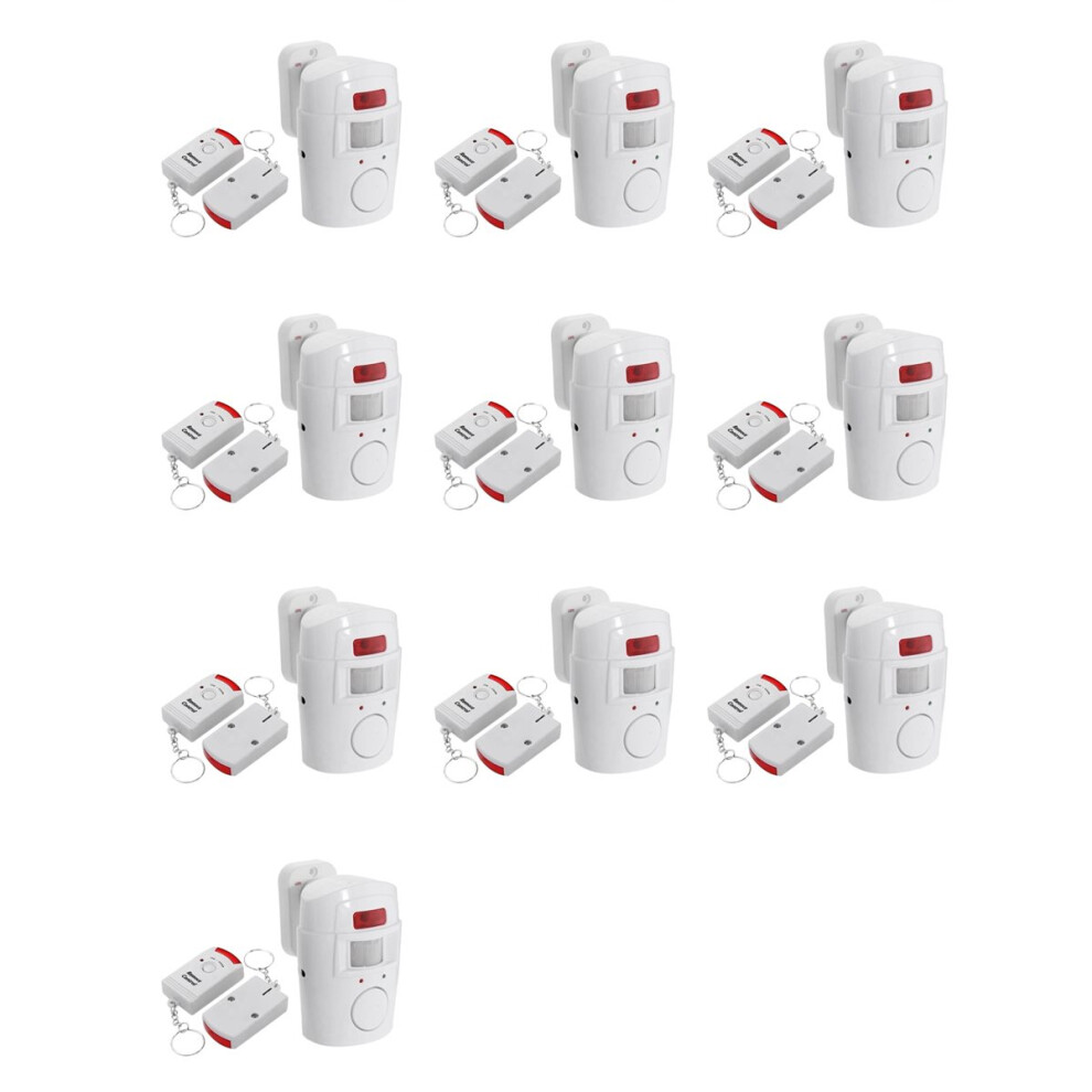 10X Infrared Motion Sensor Alarm - Burglar With 20 Remote Controls, Su 4851296928068