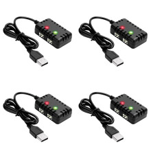 4x 2S 7,4V 2-in-1 lader met XH-3P connectorstekker voor AX24 SCX24 UTB