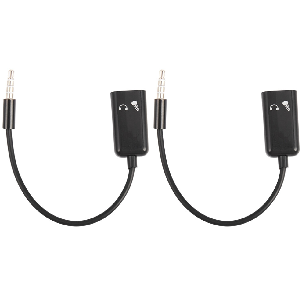 2Pcs 3.5Mm Stereo Audio Splitter Male To Headphone Headset + Microphon 4852426855773