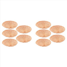 10 Pcs Bamboo Paper Plate Holder - Inch Round Woven Holder, Reusable H