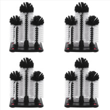 4 cepillos lavavasos de 3 piezas con base de succión para barra,