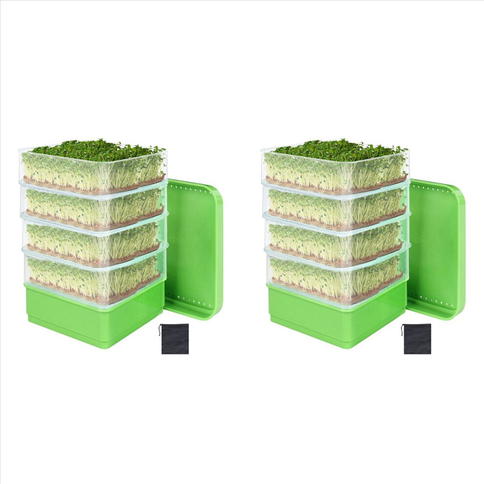2X Bean Seed Germination Kit, Micro-Green Plant Growing Tray, Drain Fo 4852426861330