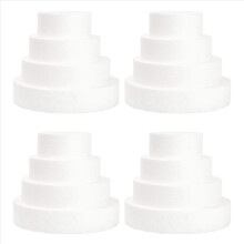 16 Pack Foam Cake Dummy for Decorating and Wedding Display,Sculpture,M