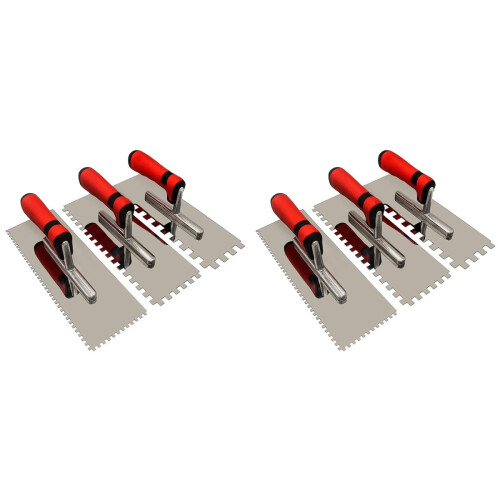 Tile Tools Stainless Steel Square Notched Trowel 6 PCs ( Size: 5/32inc
