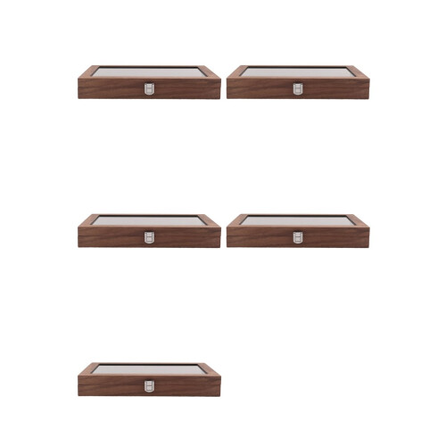 Θήκη αποθήκευσης στυλό 5X 12 Grid Walnut για φοιτητή, δώρο για ένδυση και επίδειξη