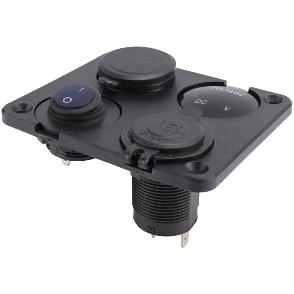 2X Marine Boat Rv 12V Charger Socket Panel, 4 In 1 Dc Power Outlet Pan 4852426875153