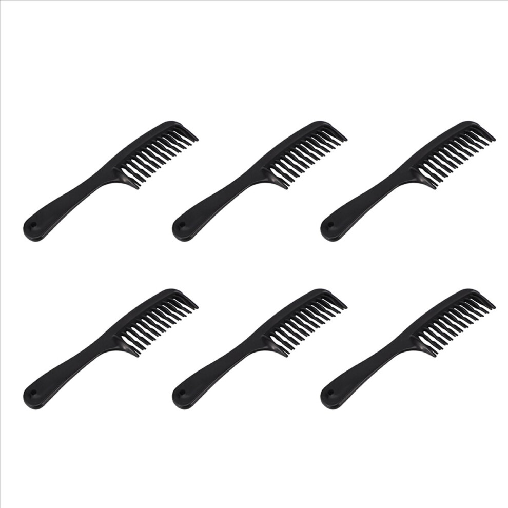 Semoic 6X Black Double Row Tooth Detangler Hair Comb Shampoo With Handle For