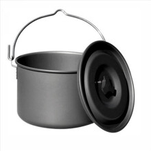 2X Outdoor Camping Picnic Hanging Pots Aluminum Alloy Cooking Pot 4.5L