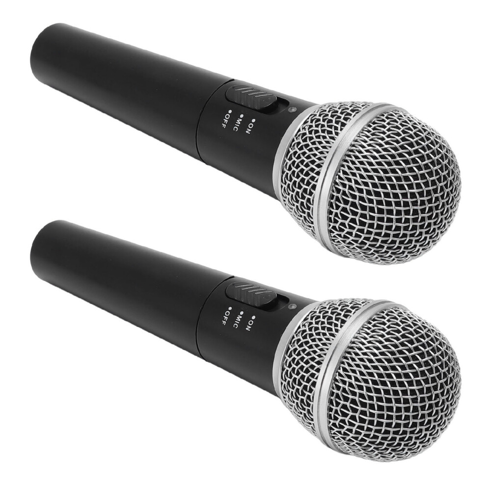 2Pcs Wireless Microphone Set Abs Dual Handheld Dynamic System For Singing Karaoke 8191391818229