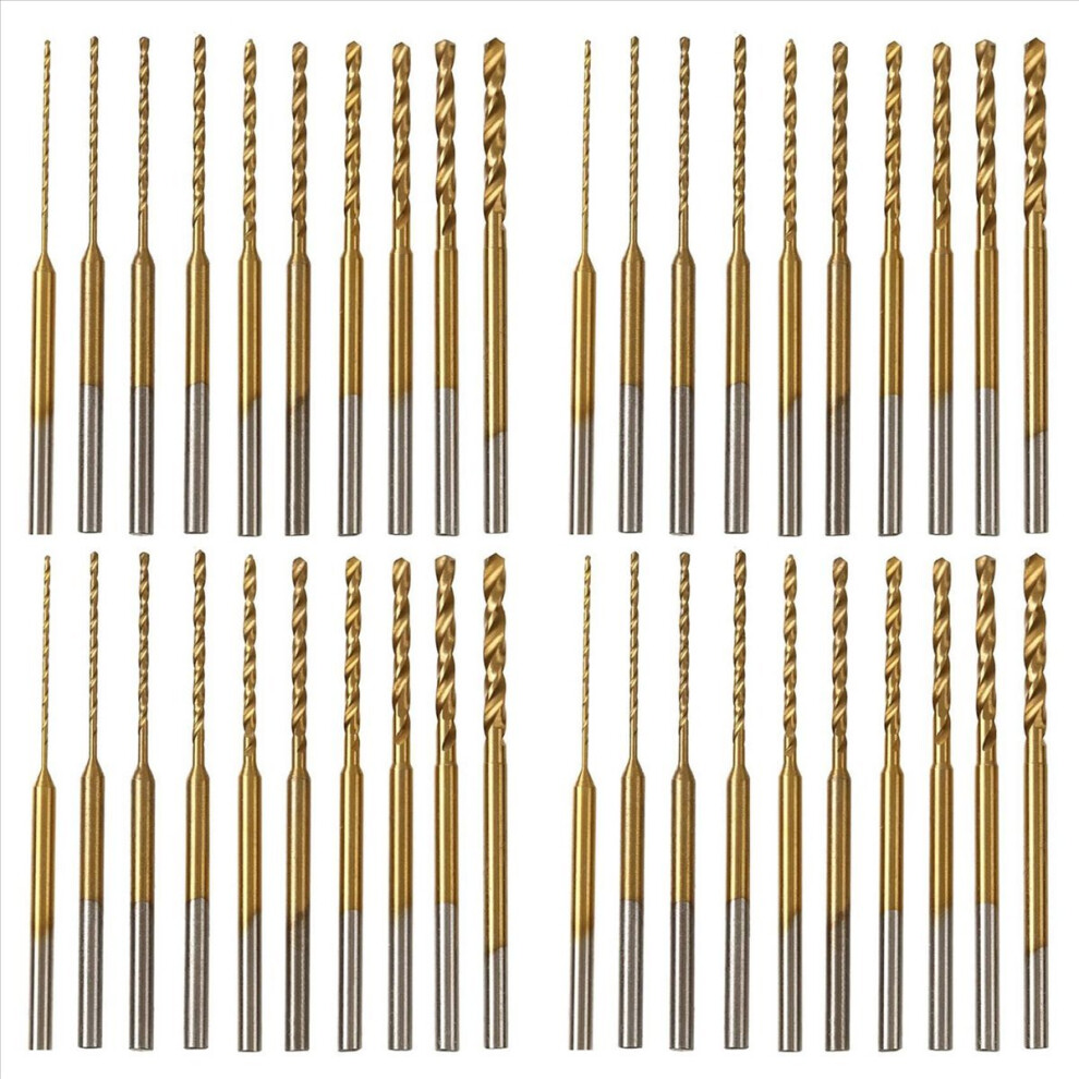 Micro-Twist Drill Bit Set - 40Pcs 0.6Mm-2.2Mm Tiny 2.35 Shank Hss Mini 4852426872800