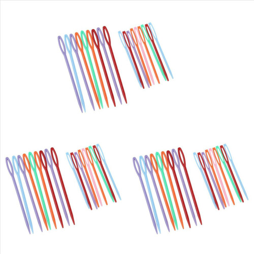 54 Pcs Plastic Hand Sewing Yarn Darning Tapestry Needles Craft 9.3cm;