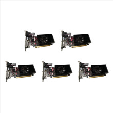 5 schede grafiche GT210 da 1 GB DDR2 a 64 bit, compatibili con PCIE 2.0, DVI e VGA.