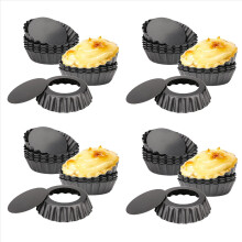 52 stampini per tortine all'uovo, mini teglie da 7,6 cm con fondo rimovibile, per cupcake e torte.