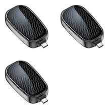 Carregador portátil sem fio com bateria solar de 3 portas de 1200mAh para uso externo, ideal para emergências.