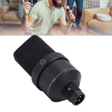 Studio Condenser Microphone 26mm Diaphragm with Shock Mount & XLR Cable Black