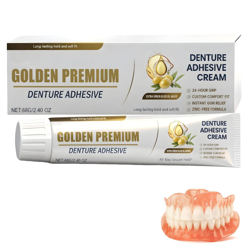 Gogerstar Denture Adhesive Gel, Thermoplastic False Teeth Adhesive For All-Day Hold, Breath Freshening,Gentle On Gums, Tightens Loose Dentures