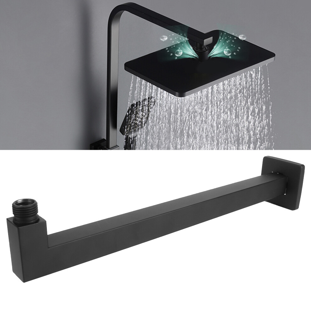 G1/2In Stainless Steel Wall Mount Shower Arm Extension Black 5041391820186