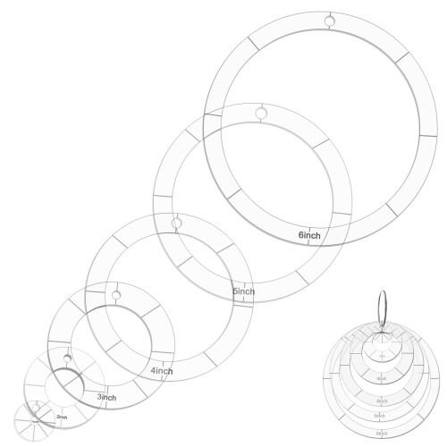 6 Pcs Acrylic Circle Stencils 1-6 Inch Clear Quilting Templates Sewing Patchwork DIY