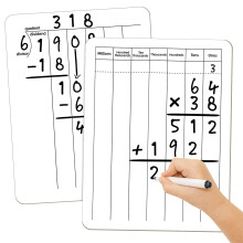 Double-Sided Dry Erase Whiteboard Math Manipulatives for Classroom Home Use 22.86x30.48cm