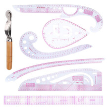 7 Pcs Plastic Curve Ruler Set French Metric Sewing Dressmaking Grading Template