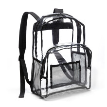 Basics Clear School Backpack Water-Resistant PVC Plastic Reinforced Straps 17x7x13in