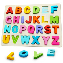 Puzzle en bois de l'alphabet ABC pour les tout-petits, coffret cadeau éducatif pour l'apprentissage préscolaire