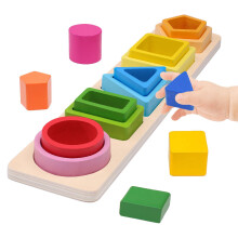 Montessori Wooden Stacking Shape Color Sorting Toys for Toddlers 1-3 Year Old Gift