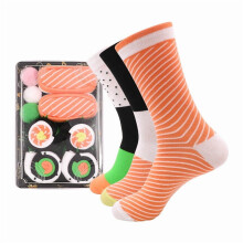 Confezione regalo di calzini a tema sushi e salmone – Calzini in cotone con divertenti disegni di cibo per uomo e donna, calzini originali per