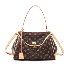 Vintage Color Block Tote Bag – Fashion Monogram Large Capacity Commuter Bag