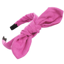 Diadema rosa fucsia antideslizante para mujer con lazo y cinta para el cabello.