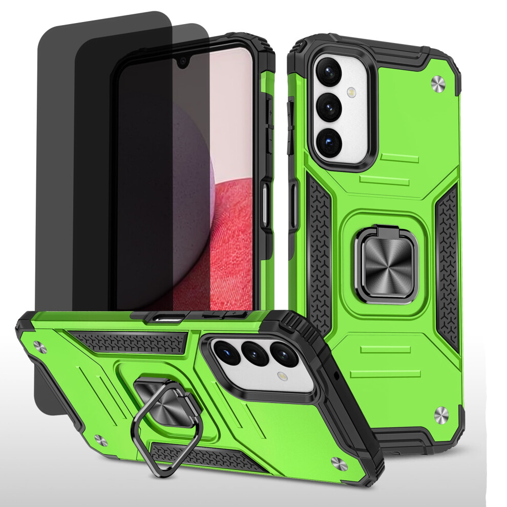 Phone Case For Samsung A14 4G/5G + 2-Pack Privacy Screen Protectors Â Military-Grade Drop Protection, 360 Rotating Stand, Green 9448483050197