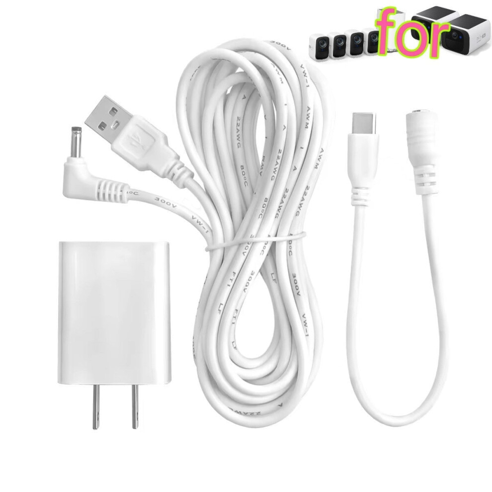13Ft Power Cable And Adapter Compatible With Eufy Solocam S220/Eufycam S300 (Eufycam 3C) 9448483050104