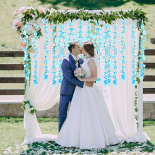 Artificial Wisteria Garland, 6.56 Ft Silk Vine for Wedding, Garden & Home Decor – Faux Hanging Flowers
