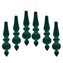 6-Pcs Green Velvet Christmas Ornaments, 6.7" Shatterproof Tree Balls – Compatible with Xmas & Thanksgiving Decor