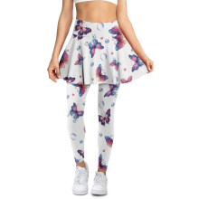 Women's Colorful Butterfly Bubble Skort with Leggings XS