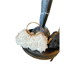 Vintage avondtas met metalen ring en handvat aan de bovenkant – Rozenbloemdesign, feestelijke en sprookjesachtige crossbodytas voor dames