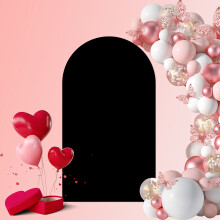 Wedding Arch Cover 7.23.9FT, Double-Sided Spandex Backdrop Cover with Elastic for Round Top Arch Frame – Compatible with Standard Arch Stands