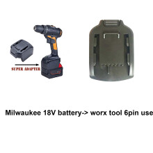 Battery Adapter for Milwaukee 18V to Worx 6-Pin Power Tools